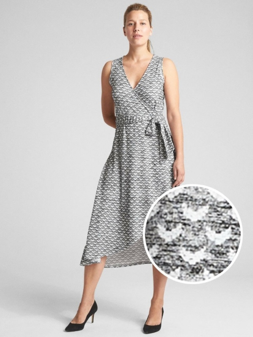 GAP Softspun Sleeveless Wrap High-Low Dress